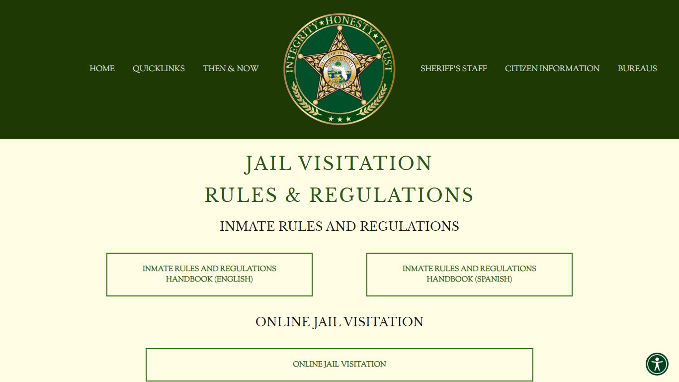 JAIL RULES AND VISITATION — Marion County Sheriff's Office